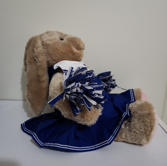 BUILD A BEAR Cheerleader Outfit Pom Poms Pawlette Blue White Outfit Bunny Rabbit - Picture 2 of 4